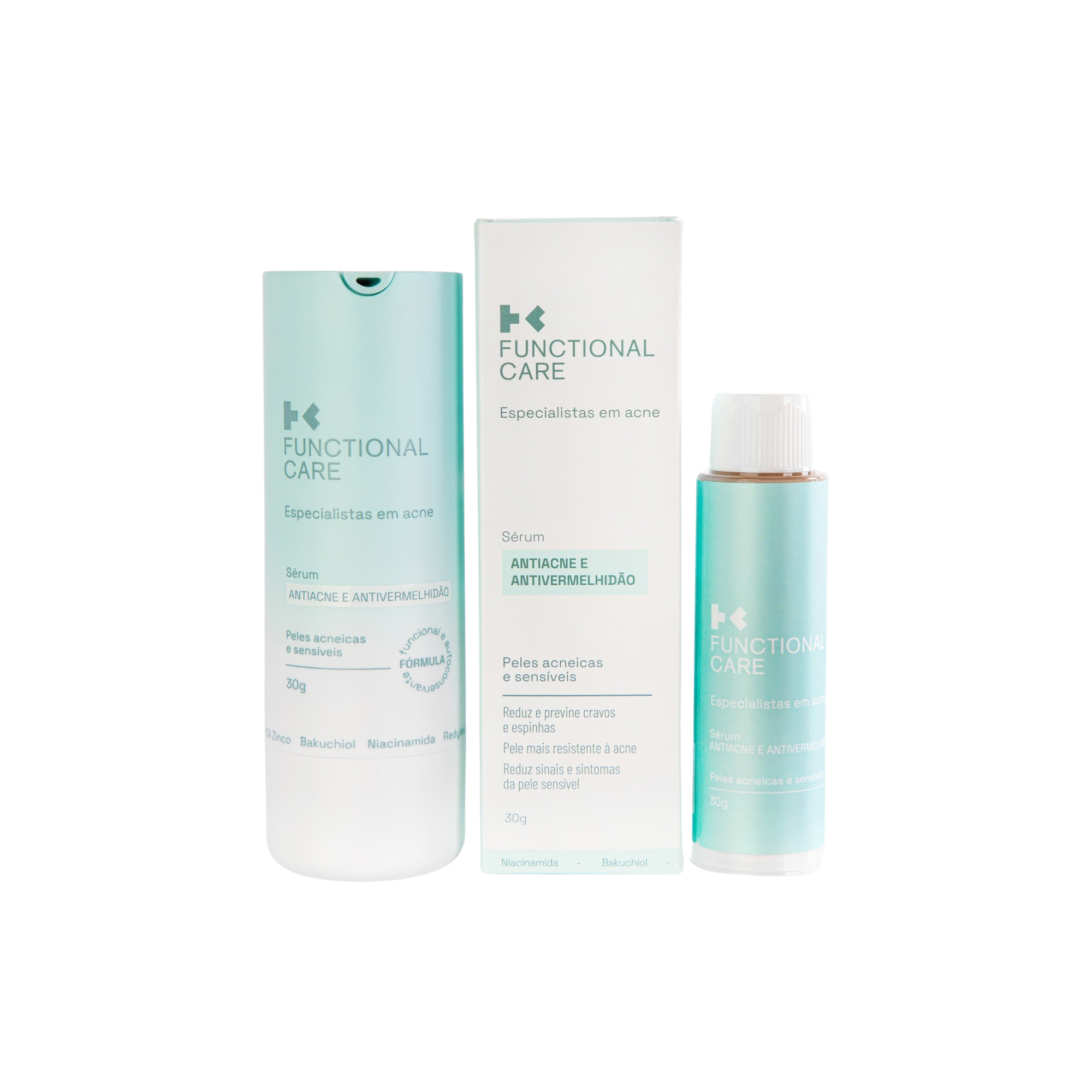Kit 2 Refil Sérum Antiacne e Antivermelhidão